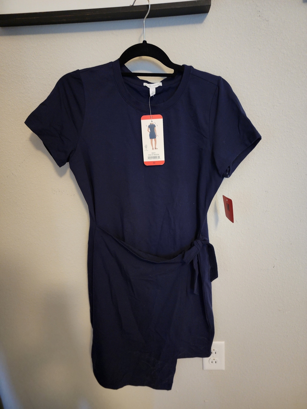 Threads 4 Thought Navy Tie-Waist Short Sleeve Tunic